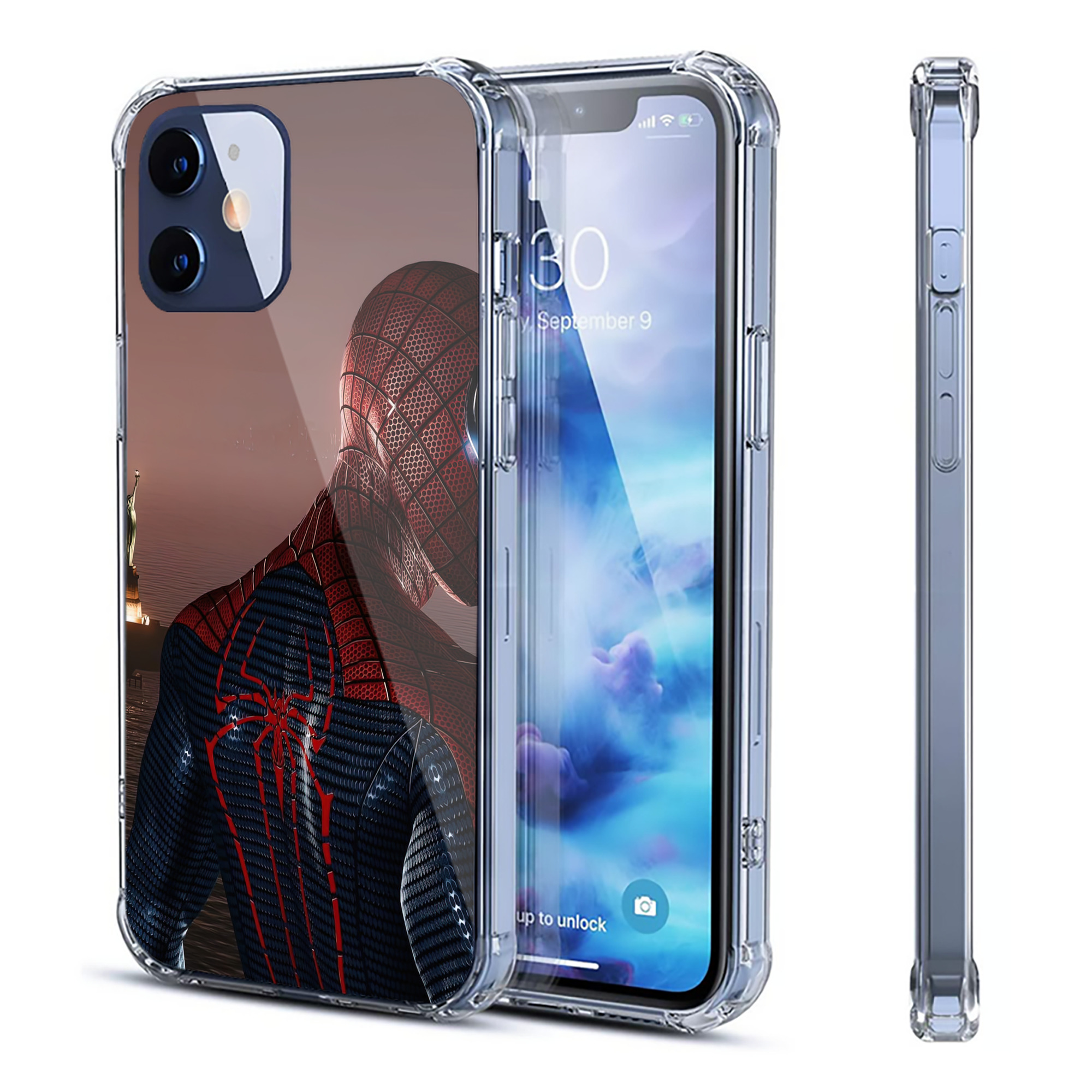 （画像用） Spider Man スパイダーマン 【iPhone 12シリーズ対応】透明スマホケース（クリアソフトケース）